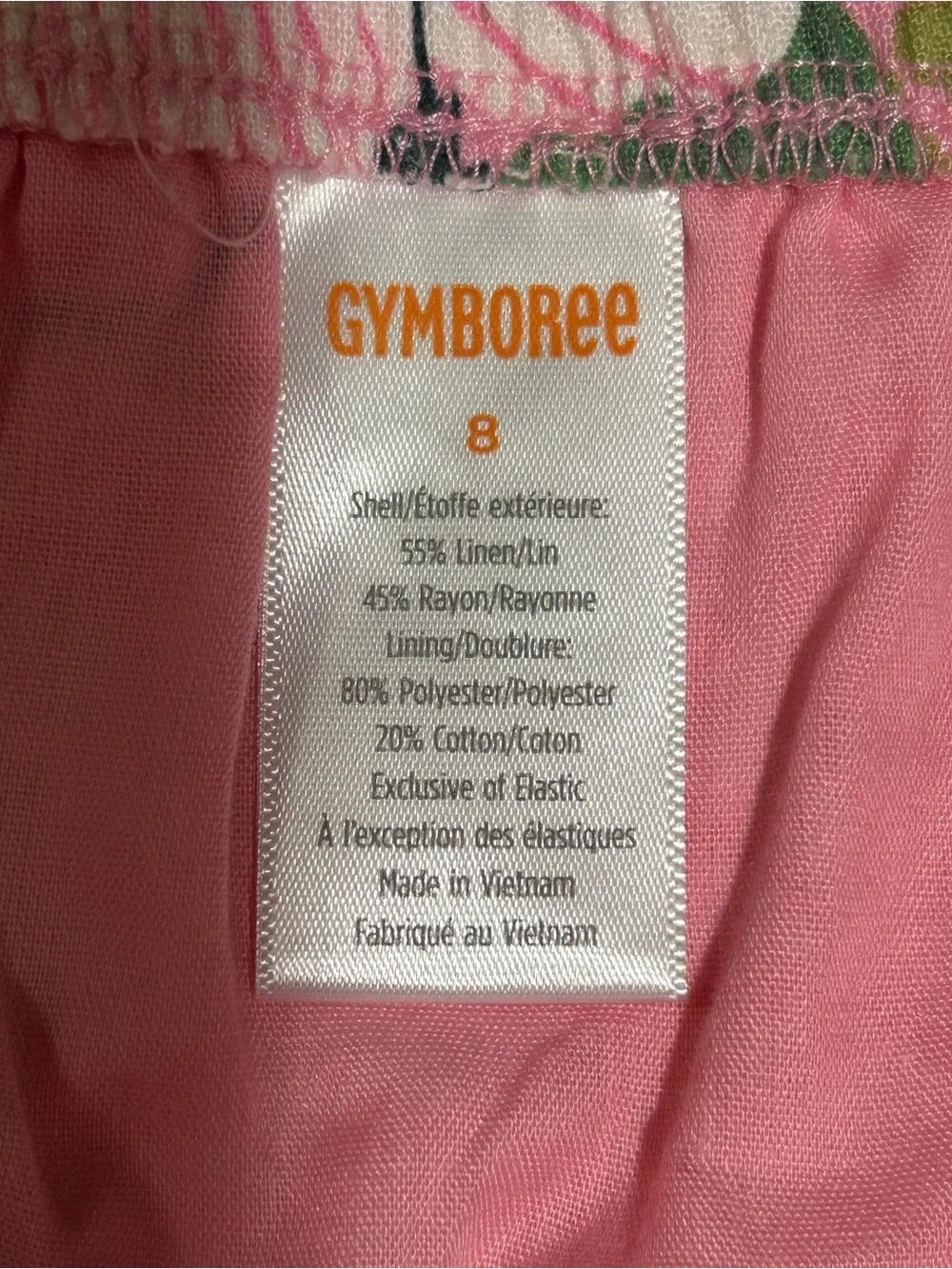 Gymboree Girls 8 Sleeveless Pink Tropical Halter Sundress NWT Linen Rayon
